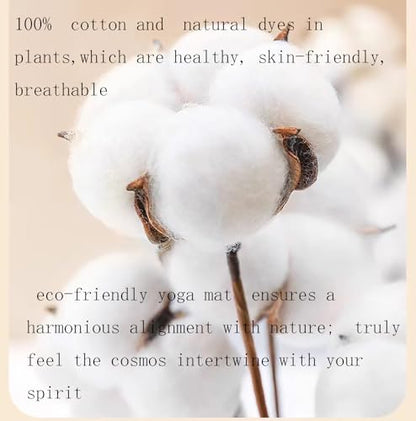 Thick Cotton Yoga Mat 100% Organic Natural Yoga Rug Fitness Rug with Bag for Exercise, Workout Washable 78.8 inches X 27.5 Inches (cotton)