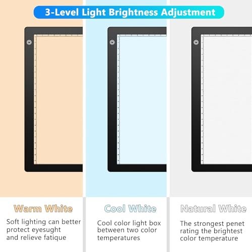 Eyesen Slide Viewer Light Box, for Scanning Film Negatives and Slides, Artist Sketching, A4 Ultra-Thin Light Pad Scanner with 3 Adjustable Brightness, USB Powered