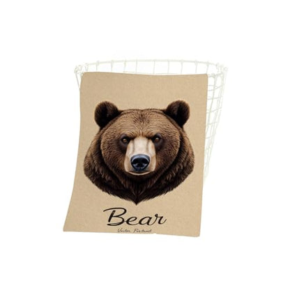 Cute Furry Brown Bear Beach Towel Wildlife Fluffy Head Face Beast Grizzly Face Towels Suit Travel Sports Pool Swimming Bath Camping Spa Gym Yoga,15x30 Inch - color: Cute Furry Brown Bear