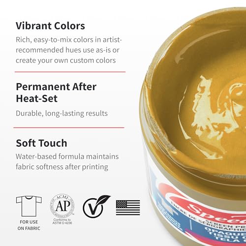 Speedball Fabric Screen Printing Ink, Iridescent and Soft Color Combination, 4-Ounce (4-Pack), Vintage Elegance: Gold, Blushing Bride, Burgundy, Blue Denim - size: Iridescent and Soft Color Set