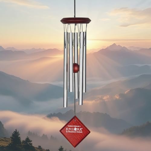 Woodstock Chimes Encore Collection, Chimes of Mercury, 14'' Silver Mercury Wind Chimes for Outdoor, Patio, Home or Garden Décor (DCS14)