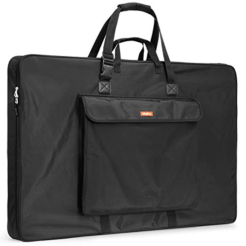 Nicpro Art Portfolio Bag 23 x 31 in, Nylon Artist Carrying Bag Waterproof | Soft Sided Bag, Adjustable Shoulder Strap, Storage Case for Artwork Sketch Drawing Canvas Photography Poster Solar Panel - size: 23 x 31 inches