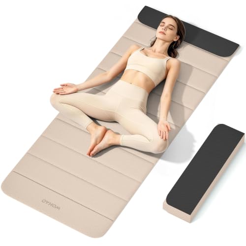 12-Fold POE Yoga Mat 75x26x0.4 Inches | Non-Slip, Compact, Workout-Friendly for Yoga, Pilates, Strength Training & Meditation - color: Milk coffee+Black