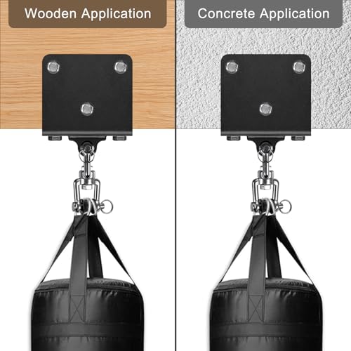 BeneLabel Heavy Bag Hanger for Punching Bag Beam Mount Hardware 360° Rotation Boxing Bag Ceiling Mount I-Beam Hanger for Hanging Heavy Punching Bags Wall Hangers - color: 360° Open-end clasps