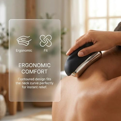 Cooling Massage Roller with Ergonomic Handle for Deep Tissue | Black,360° Easy-Glide Ice Massage Ball for Myofascial Release, Cold Therapy Roller Post-Workout Recovery & Muscle Pain Relief - color: Black