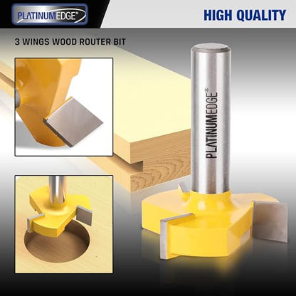 PLATINUMEDGE Spoilboard Surfacing Router Bit, 1/2-Inch Shank 2-Inch Cutting Diameter, Slab Flattening Router Bit Planing Wood Planer Bit (Carbide) - size: 1 Piece - 1/2 Inch Shank