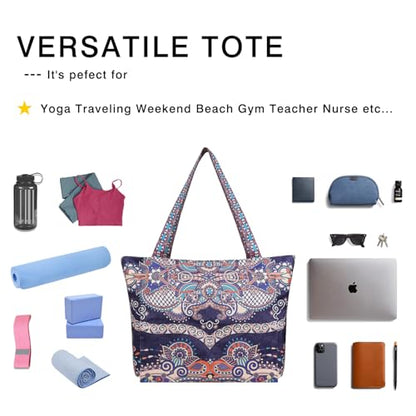 Yoga Mat Bag Yoga Bags and Carriers Fits All Your Stuff Yoga Tote Bag with Zipper Pocket Yoga Mat Carrier Pilates Bag Take in Out Mat Easily - color: Ancient Totem