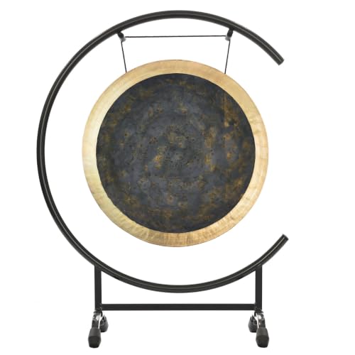 16" Chinese Gongs on High C Stand - Includes Gong, Mallet & Gong Stand/Easy to Assemble Metal Stand/Great for Small Spaces - size: 16" Deep Breath Gong
