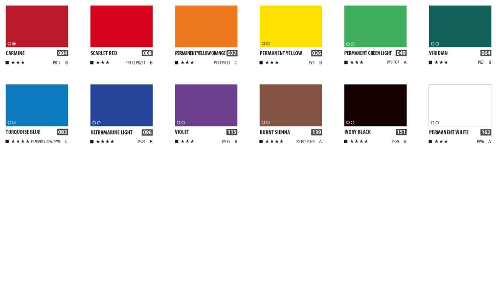 ShinHan Professional Designer Gouache 15ml Tube 12 Colors Set