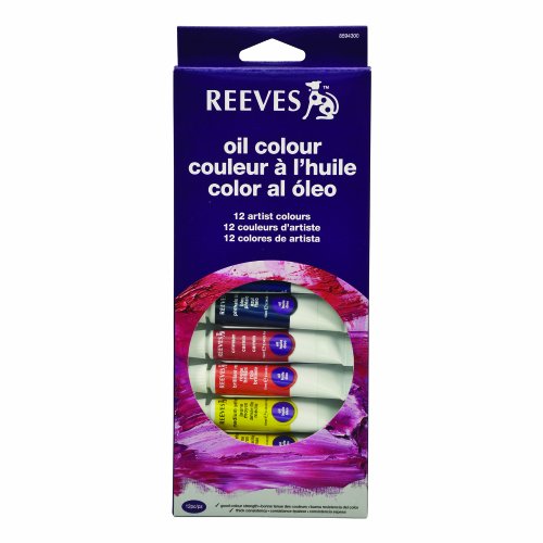 Reeves 12-Pack Oil Color Tube Set, 10ml - size: 12 Tubes, style: Oil Colour