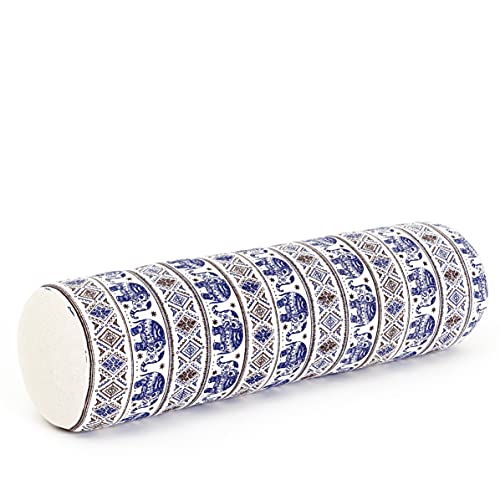 Leewadee Small Yoga Bolster – Shape-Retaining Cervical Neck Roll, Tube Pillow for Comfortable Reading, Kapok Filling, 22 x 6 x 6 inches - color: El1 - Blue