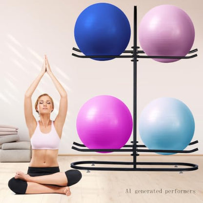 Stabilising Ball Rack,Exercise Ball Holder,Medicine Ball Rack and Yoga Ball Storage Suitable for Stability Ball,Yoga Mats Home Gym and Commercial Gym