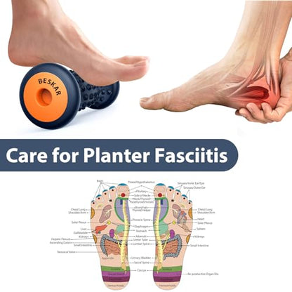 BESKAR Foot Massage Roller for Plantar Fasciitis Relief - color: Navy Blue