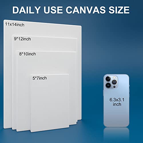 Canvases for Painting 8 x 10 Inch 10 - Pack, 5/8" Profile Stretched Canvas - 10 oz Primed, 100% Cotton White Blank Canvas - Art Paint Canvases for Acrylic Oil Paint - size: 8"x10"(10-Pack), style: Studio
