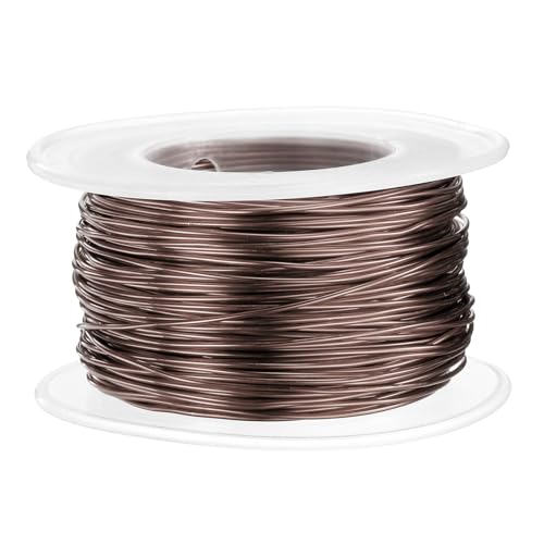 HARFINGTON 20 Gauge Aluminum Craft Wire 0.8mm 98.5ft Flexible Bendable Anodized Metal Jewelry Sculpting Wire for Jewelry Making Modelling Craft DIY, Brown - color: Brown, size: 30M x 0.8mm