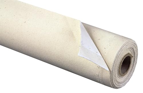 Creative Mark Spectrum Universal Unstretched Cotton Canvas Roll - 60" x 6 Yards 12 oz (14.5 oz Primed) Double Primed, Rich White Acid-Free Acrylic Priming, Canvas Rolls for Painting