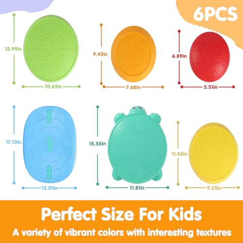 HAPATOYS Balance Board & Stepping Stones for Kids - 2-in-1 No-Slip Turtle Stepping Stones and Balance Board for Toddler Balance & Obstacle Course, for 3 4 5 6 Year Old Kid Indoor & Outdoor Play