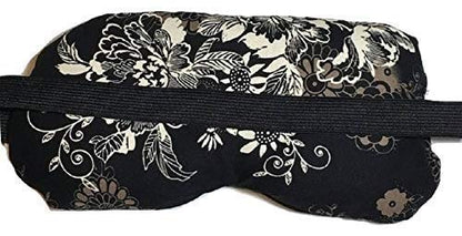 Eye Mask Lavender Eucalyptus, Sinus, Herbal Pack, Hot Cold Pack, Heat Wrap,Organic, Flax Seed, Microwave Therapy, Sleep Mask, Yoga Meditation Eye Pillow, Black White Floral