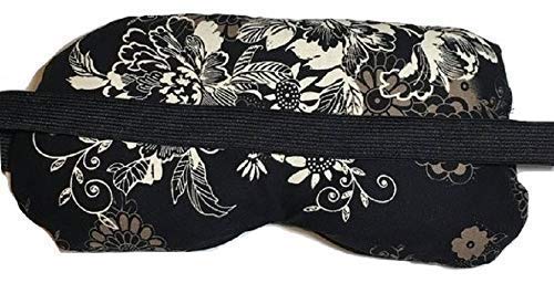 Eye Mask Lavender Eucalyptus, Sinus, Herbal Pack, Hot Cold Pack, Heat Wrap,Organic, Flax Seed, Microwave Therapy, Sleep Mask, Yoga Meditation Eye Pillow, Black White Floral