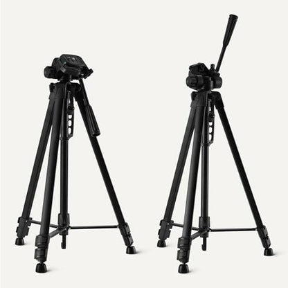 Amazon Basics 60" Lightweight Tripod for Camera and Phone with Travel Bag, Remote Control, Phone Holder, Height Adjustable, Flexible Positioning, Wireless Capability, Aluminum, Black - size: 60-in, style: Tripod with Remote & Phone Holder