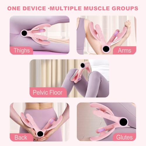 Pelvic Floor Exercise Devices 35LB Resistance Thigh Trainer with Band - size: Pink