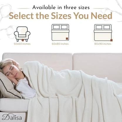 Dalisa Alina GOTS Organic Cotton Throw Blanket, White, 50x60 in - color: White, size: 50x60