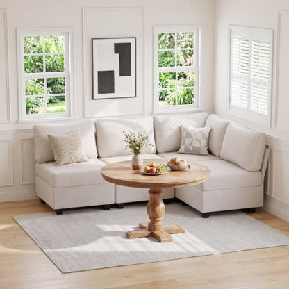 Breakfast Nook Bench with Storage, 4 Seats Modular Corner Banquette Seating - size: 4 Seats