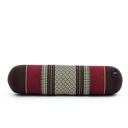 Leewadee Small Yoga Bolster – Shape-Retaining Cervical Neck Roll, Tube Pillow for Comfortable Reading, Kapok Filling, 22 x 6 x 6 inches - color: Sf19 - Red, Brown