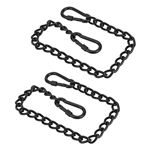 Swing Chair Hanging Chain, 2PCS Hardware Hanger Kit with 4 Carabiner for Porch Swing Hammock Punching Bag 330LB Capacity Black