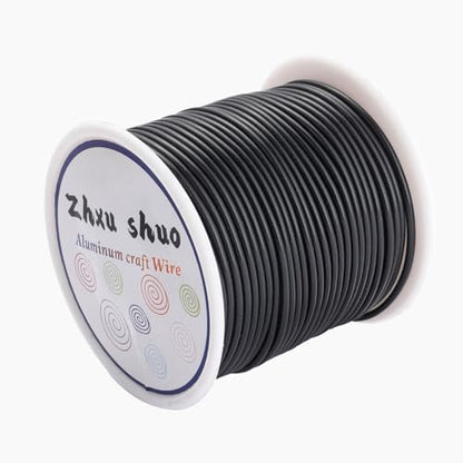 12 Gauge(2mm) Aluminum Wire 35 Yards Anodized Metal Wire for Bonsai Armature Crafting Sculpting Jewelry Craft Making Beading Floral (Black, 12 Gauge) - color: Black