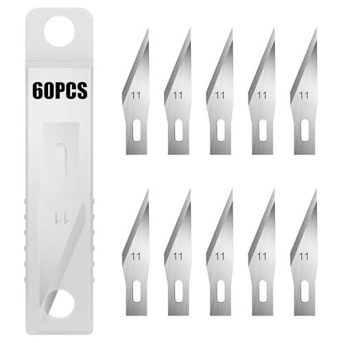 #11 Hobby Knife Blades(Pack of 60),Art Blades Cutting Tool with Storage Case for Craft, Hobby, Scrapbooking, Stencil - size: #11-60pcs