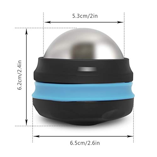 AHIER Cold Massage Roller Ball, Stainless Steel Cold Therapy Relief Tool - color: Blue Black