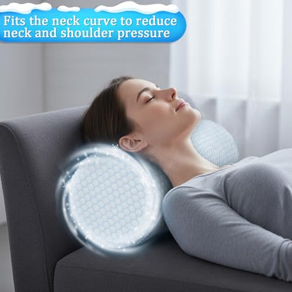 Novabright 2 Pcs Cooling Cervical Neck Roll Pillow for Sleeping Memory Foam - size: 15.8 x 6 Inch