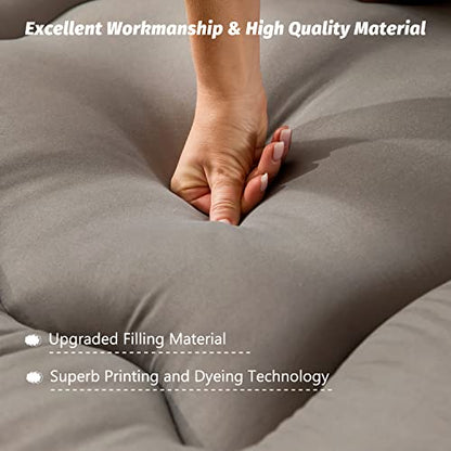 MAXYOYO Japanese Floor Mattress 4" Thick Full Size Foldable Futon Mattress - color: Charcoal Grey, size: Full