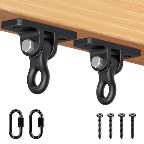 SELEWARE Heavy Duty Black Swing Hangers 2400LB Capacity Porch Swing Hanger - color: A: Black Swing Hangers (2 Pack)