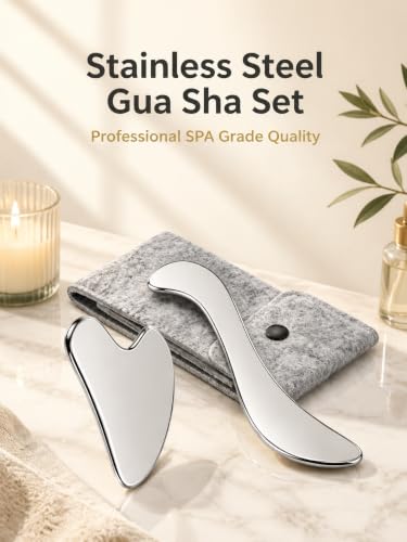 Stainless Steel Gua Sha Tool for Face & Body, Muscle Scraper Massage Tool