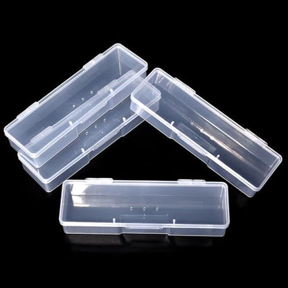 4Pcs Transparent Storage Boxes For Nail Tool Professional Pedicure Manicure Tools Set Plastic Nail Art Tool Box Storage Case Nail Supplies, White - color: 4PCS White