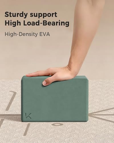 KEEP Yoga Block, High-Density EVA Foam 2 Pack Yoga Block with Non-Slip Textured Surface, Supportive, Lightweight - Ideal for Yoga - color: 2-pack-pale green