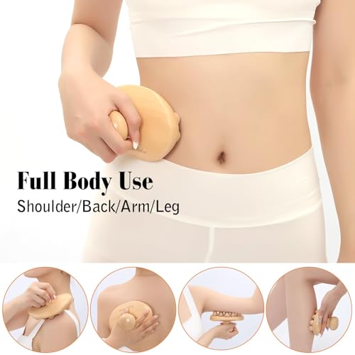 Wood Therapy Maderoterapia Kit, Wooden Fascia & Cellulite Massager for Body