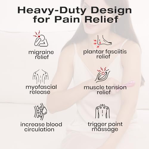 lifechill Trigger Point Massage Tool for Pain Relief Deep Tissue, Gua Sha & Muscle Scraper Tool for Full Body, Thumb Saver Acupressure Tool Relieve Muscle Knots (Rose Red) - color: Rose Red