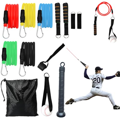 Davllin Baseball Resistance Trainer,Training Aid for Baseball Softball Pitchers,Interchangeable Grips to Build Arm Strength,Arm Bands for Baseball Players,Baseball Throwing Trainer,Great to Warm-Up - style: 13-in-1 Update