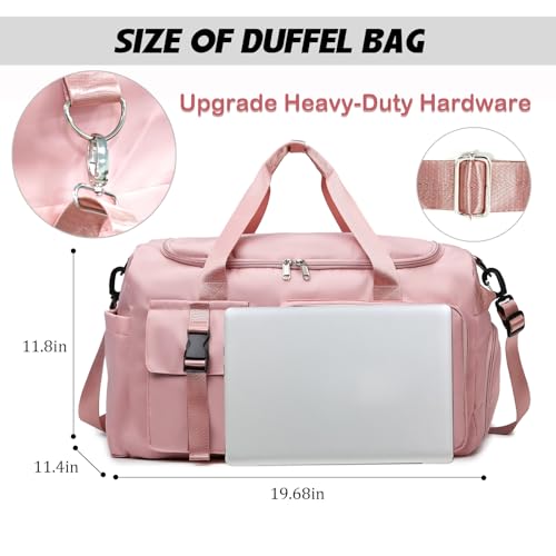 Eslcorri Gym & Travel Duffel Bag Backpack with Shoe & Wet Pocket, DarkPink - color: 42L-DarkPink