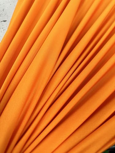 Premium Lulu Yoga Spandex Fabric - Ultra-Soft & Stretchy 4-Way Stretch Fabric by The Yard - Perfect for Activewear and Swimsuit Fabric, and More -1 Yard - 58 Inch Width (Orange) - color: Orange
