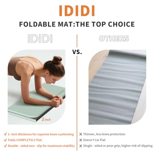 Foldable Exercise Pad Extra Thick 1.2" x 14" x 24" - color: Green+Black