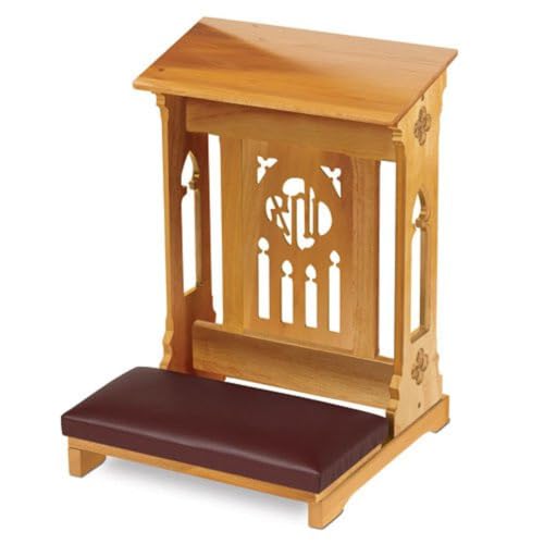 Solid Maple Folding Padded Kneeler, Walnut, Florentine - color: Florentine Walnut