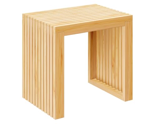Bamboo Dining Bench, 18'' Slatted Design Entryway Bench, Natural - color: Natural, size: 18in