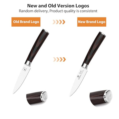 imarku Paring Knife 3.5 Inch, Japanese High Carbon Stainless Steel | Ultra Sharp Fruit Knife, Small Kitchen Knife for Peeling Fruits, Ergonomic Pakkawood Handle, Unique Gifts for Men and Women - color: Brown Handle