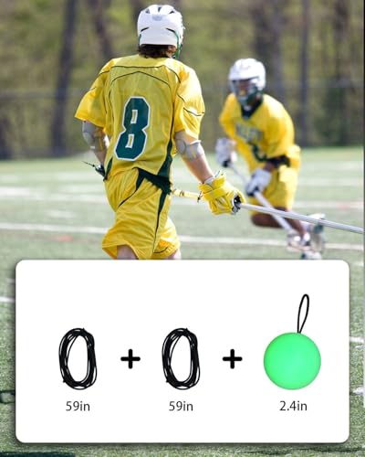 Lacrosse Trainer Ball with 2 Elastic Ropes - color: Green (Luminous)