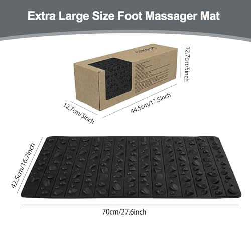 Portable Feet Acupressure Mat, Foldable Foot Massager Mat, Pressure Point Massage Pad, Anti Fatigue Office Standing Desk Stand Up Pad, Relieve Foot Pain(27.6"x16.7") - color: Black - Large