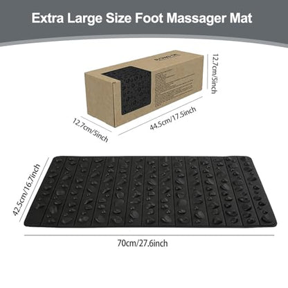 Portable Feet Acupressure Mat, Foldable Foot Massager Mat, Pressure Point Massage Pad, Anti Fatigue Office Standing Desk Stand Up Pad, Relieve Foot Pain(27.6"x16.7") - color: Black - Large